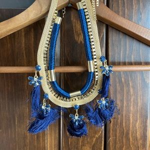 Gold and navy necklace